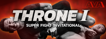 AVA Throne I Super Fight Invitational event cover featuring grappling athletes.