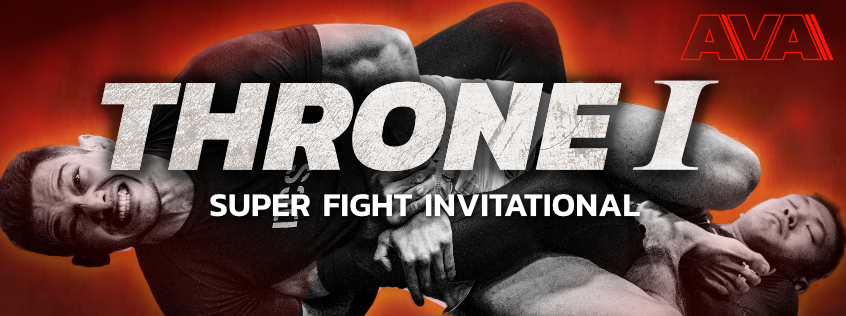 AVA Throne I Super Fight Invitational event cover featuring grappling athletes.